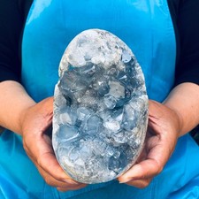 3.74 LB Large Natural Celestite Geode Crystal Cluster Healing Specimen 4519 picture