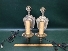 Fine Rare PR Antique THE MILLER Brass Wall Sconces Lamps Flight 8815 Art Deco picture