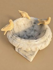 Alabaster Miniature Bird Bath with 3 Doves picture