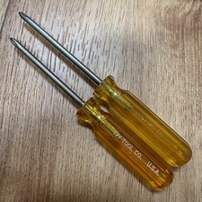 Vintage Ivy Tool Co USA Phillips Screwdriver #1 - Set of 2 Yellow Handle picture