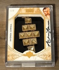 2013 Bench Warmer Gold Edition Andrea Lowell Golden Earrings 1/2 Authentic Worn picture