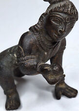 Bronze Balakrishna Baby Krishna Crawling Antique Statue Nineteenth Century India picture