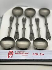 Rein-Zinn Pewter Bridal Spoons Lot Of 6 Made In Germany Marked Vintage picture