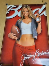  2002 Budweiser Beer Football  Sexy Jillian Barberie Poster 27x19 Inches  NEW  picture
