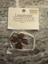 NIP Vintage Longaberger Homestead Danforth Dogwood Pewter Tie On #622933 picture