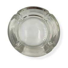 Vintage Mid Century Clear Heavy Glass Round Ashtray 4.5