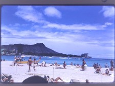 Vtg 1964 35mm Slide - Waikiki Honolulu Hawaii Beach, Diamond Head - Kodachrome picture