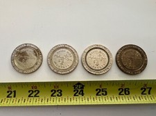 4 MOHEGAN SUN $1 CASINO TOKENS picture