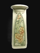 Tall 9” Striking WELLER Art Pottery Antique Hand Painted Roma-Style Vase picture