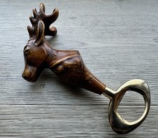 COMOY'S OF LONDON CARVED WOOD DEER ELK MOOSE BOTTLE OPENER MADE IN ITALY Wooden picture