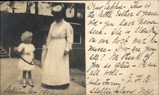 Shelter Island New York NY Woman and Child c1906 Real Photo Vintage Postcard bhn picture