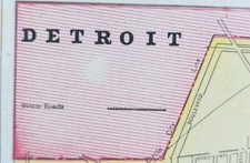 Vintage 1895 DETROIT MICHIGAN Map 14