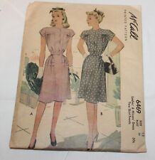 VTG McCall Pattern 6469 Sz 12 Bust 30 Misses Dress Two Skirt Fronts picture