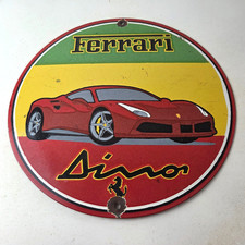 Vintage Ferrari Dino Sports Car Sign - Auto Service Dealer Gas Porcelain Sign picture