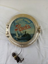 Vintage Stroh's Beer Ship Porthole Welcome Aboard Lighted Sign MAN CAVE NAUTICAL picture