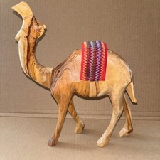 Hand Carved Wooden Camel Figurine Sculpture Olive Wood 10