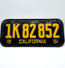 1951 California Passenger Car License Plate 1K82852 Auto Tag CA picture