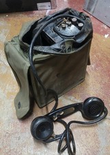 VINTAGE WWII Era Military US Army Field Phone EE-8 & TS-9-E Handset &Canvas Case picture