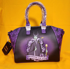 Loungefly Disney Villains Maleficent Mistress Of Evil Satchel Purple Handbag NEW picture