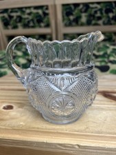 Vintage Early American Pattern Pressed Glass Creamer Crystal VTG Pitcher picture
