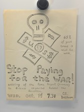 Vintage Vietnam War Tax Resistance Poster Hand Drawn Anti War Protest Flyer Ephe picture