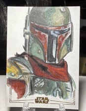 Mandalorian 2026 Topps Chrome Star Wars Galaxy Gold Foil 1/1 Original Sketch picture