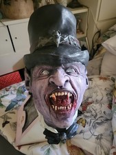 Vintage Top Hat Vampire Monster Gothic Scary Halloween Mask Bust 90s Illusive  picture