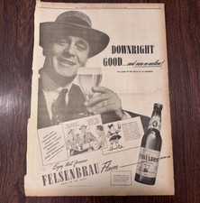 1943 Felsenbrau Beer Clyffside Brewing Co Full Page Newspaper Ad Cincinnati Ohio picture