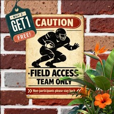 Football Players Only Warning Tin Sign Vintage Sports Locker Room Plaque 8x12 picture