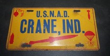 1940s-50s Military U.S.N.A.D.  Ammunition Depot License Plate Crane Indiana picture