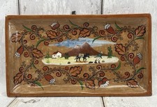 Jose Angel Santos Juarez Tonala Barro Brunido Pottery Folk Art Tray 7.5” picture