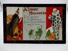 John Winsch A Starry Halloween Postcard Witch and Clown tur Rope for Goblins picture