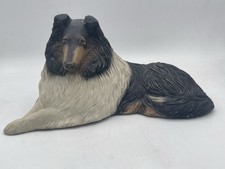 Vintage 1984 Sandicast Collie Dog Tri-Color Sheepdog Figurine by Sandra Brue picture