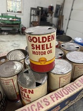 Golden Shell Motor Oil Can Empty Quart picture