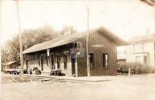c1910s Depot Station Wagon Scene Amboy Illinois IL RPPC Photo Postcard COPY picture