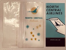 1967 North Central Airlines promo items - Timetable, decal, napkin, newsletter picture
