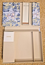 Dior Exclusive Stationary Set Platinum Gift Notebook & Pencil w/Storage Box NIB picture