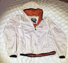 Vintage Harley-Davidson Windbreaker Jacket Med 1990s Black/Orange Light picture