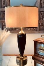 Stunning Hollywood Regency Mid Century Black Brass Table Lamp picture