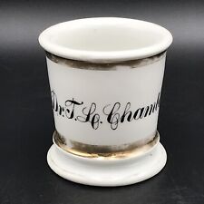 Antique Barbers Supply Personalized Ironstone Shaving Mug. Dr. T. L. Chambless. picture