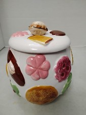 Napcoware 1950s Vintage Cookies All Over Cookie Jar Japan Foil Sticker Kitsch picture