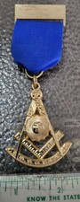 Past Master with Square Jewel Ribbon Pin Masonic Freemason Fraternity Lodge 46 picture