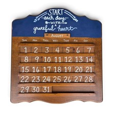 Vintage Handcrafted Wood Wall Hanging Perpetual Calendar | Junction City, KS picture