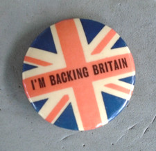 vintage I'M BACKING BRITAIN pin back button picture