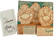 SUGIE’S Original TROPICS Cocktail Lounge MENU Tiki & Napkin Beverly Hills 1940s picture