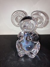 CLEAR SOLID GLASS SITTING KOALA BEAR FIGURINE/PAPERWEIGHT picture
