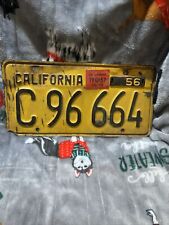 1956 California License Plate with 1957 Sticker - Wear Shown picture