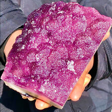 2.99lb  Natural purplish red Fluorite Crystal Cluster mineral sample healing picture