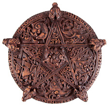 Celtic Knotwork Pentacle Plaque - Wood Finish - Dryad Design - Pagan Wicca Wicca picture