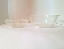 Fire-King Glasbake 219 And 216 Clear Glass Round Bowl Set, (2-Piece) picture